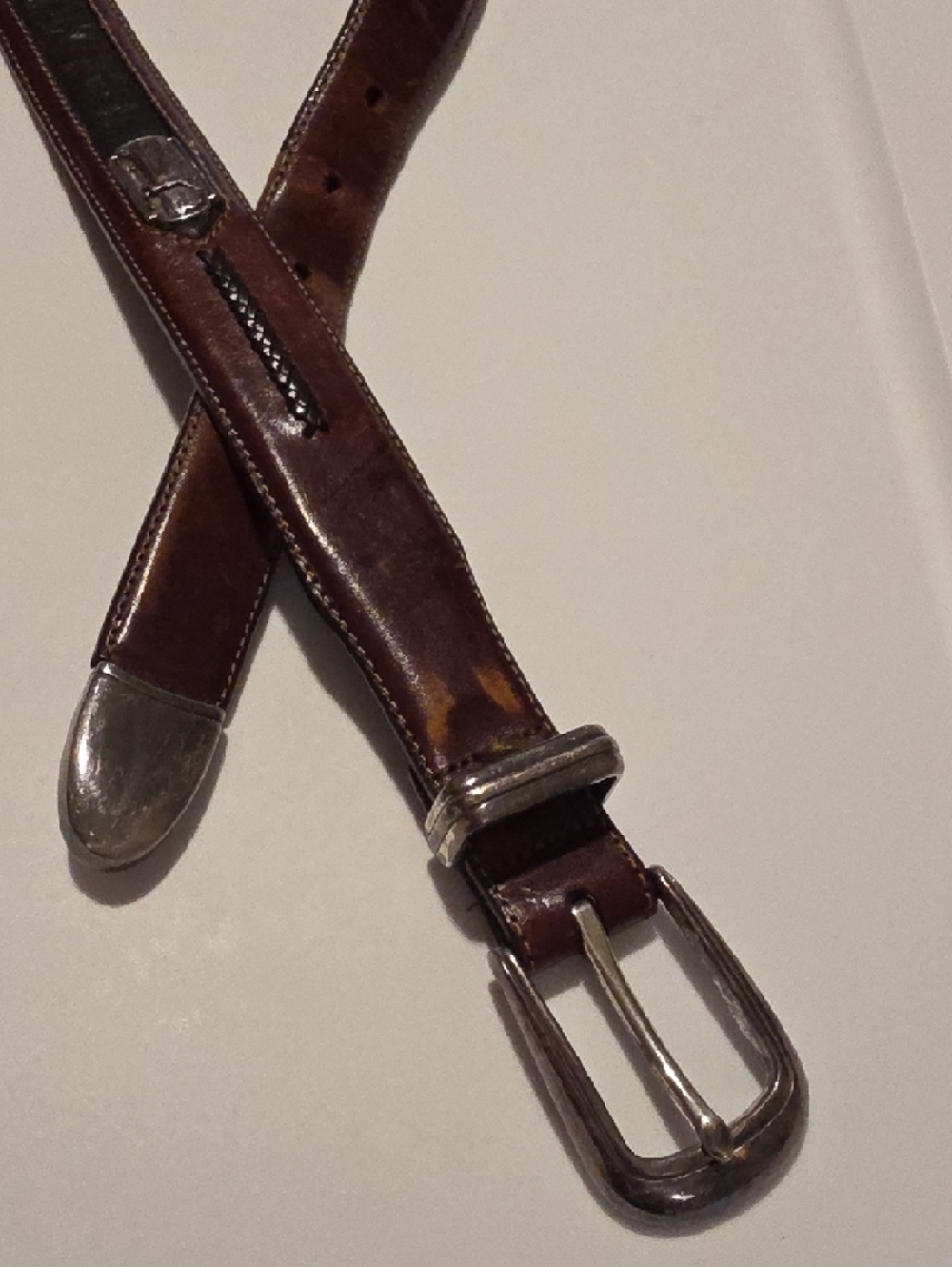 Brighton ONYX Brown Leather Strap with Black Logo Tag
